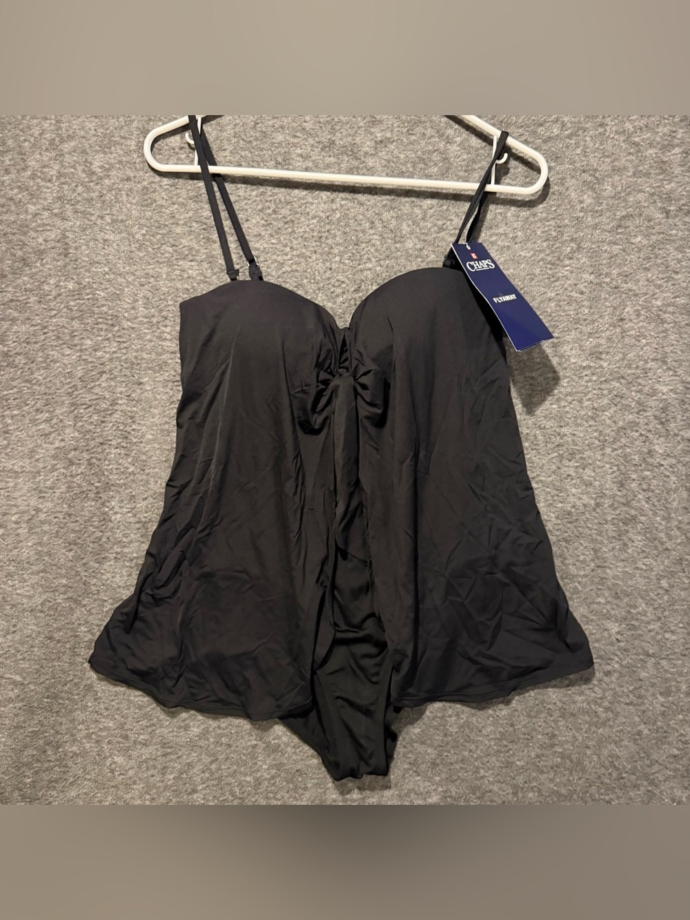 Chaps Flyaway One Piece Swimsuit Womens 8 Black Shaping Lifts Slims Minimizing